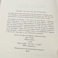 Signed Woody Allen "Without Feathers" Hardcover Book: 1975 Comedy Collectible