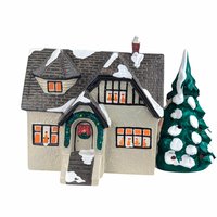 Vintage 1986 Dept 56 Stucco Bungalow Village House, Christmas Village Display, Holiday Decor, Gift for Collector