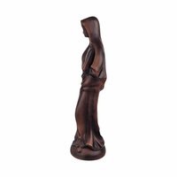 Vintage Madonna Figure, Wood Look Resin Sculpture, 13", Made in Japan, Religious Decor, Gift for Devotee