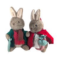Vintage Mrs. Rabbit & Peter Rabbit Plush Set, 15 Inch Collectible Plush Toys, Classic Children's Literature Characters, Gift for Collectors