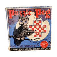 1920s Puzzle Peg Game, Lubbers & Bell, Vintage Educational Game, Brain Teaser, Puzzle Game, Collectible Game, Antique Toy