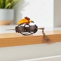 Vintage Wooden Bird Barrette: Boho Tribal Hair Clip