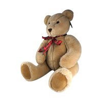 Vintage Polar Puff Jointed Teddy Bear: 18" Tan Plush Stuffed Animal