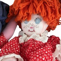 Handmade Raggedy Ann & Andy Dolls: Vintage Plush Pair, 18"