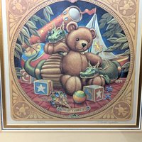 Signed Randal Spangler Framed Print: The Draglings Story, Teddy Bear Fantasy Art