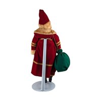 Vintage Roman 18" Santa Claus Figure with Toy Sack - Ceramic & Plush - Christmas Decor - Collectible Santa