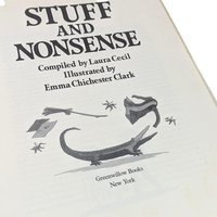 1989 Stuff and Nonsense, Laura Cecil, Children's Book, Illustrated, Vintage Hardcover, Gift for Kids, Bedtime Stories, Nursery Decor