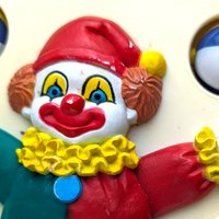 Vintage Clown Musical Pull Toy, Baby Toy, Toddler Toy, Clown Toy, Musical Toy, Developmental Toy