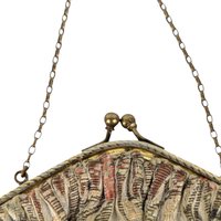 Vintage Floral Carpet Bag, Small Handbag with Mirror, Tapestry Purse, Victorian Style Bag, Gift for Her