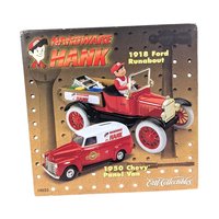 Vintage 1999 ERTL Hardware Hank Diecast Car Set - 1918 Ford Runabout & 1950 Chevy Panel Van Collectibles