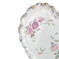 Antique Limoges W.G Floral Porcelain Platter - French Dresser Tray Vanity Decor