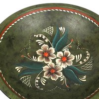 Hand Painted Wooden Bowl, Decorative Bowl, Floral Design, Art Bowl, Centerpiece Bowl, Serving Bowl, Wooden Decor
