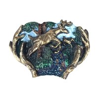 Vintage 1982 Leaping Buck & Doe Belt Buckle | Hunting Belt Buckle | Wildlife Buckle | Gift for Hunter