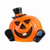Vintage Halloween Jack O' Lantern Light, Ceramic Pumpkin, Light Up Decor, Retro Halloween, Collectible