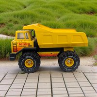 Vintage Yellow Tonka Turbo Diesel Dump Truck Toy, Classic Metal Truck for Collector, Kids Play, Construction Decor