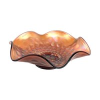Vintage Fenton Coin Dot Marigold Carnival Glass Bowl | Ruffled Bowl | Iridescent Glass | Collectible Glassware | Home Decor