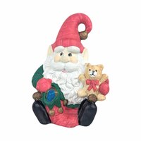 Vintage Ceramic Santa Elf Music Box: Plays Here Comes Santa Claus