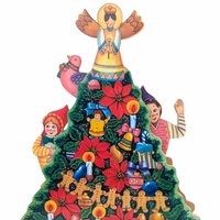 Vintage Wooden Christmas Tree Musical Box: Plays White Christmas