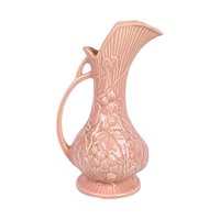 Vintage McCoy Pink Grape Pitcher: 9" Ceramic Vase, Mid-Century Decor