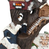 Vintage Handpainted Ceramic Halloween Treehouse Light: Spooky Lit Decor