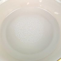 Vintage Lenox White Lace Bowl, 9 Inch Cream Porcelain Serving Dish with Gold Rim, Elegant Floral Dinnerware, Wedding or Hostess Gift