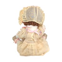 Vintage Handmade Cloth Doll: 17" Collectible Doll with Bonnet