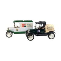 Vintage Oil Company Diecast Banks - Castrol & Polarine Model T Trucks - With Box