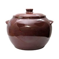 Vintage Watt Pottery Bean Pot 76 with Lid, 6.5" Tall, Brown Crock, Kitchen Decor, Farmhouse Style, Collectible Stoneware
