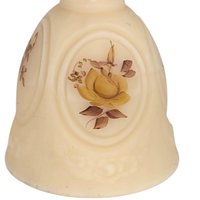 Vintage Fenton Chocolate Rose Cameo Satin Glass Bell, Handpainted Pam Bibbee, Collectible Fenton Glass, Gift for Fenton Collector