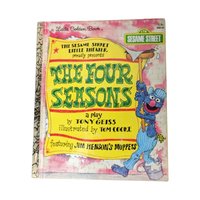 Vintage Sesame Street Little Golden Book Lot, Big Bird, Oscar, Cookie Monster, Four Seasons, Children's Books, Collectible Books
