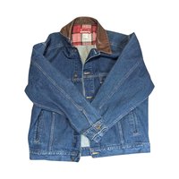 Vintage Marlboro Country Store Denim Jacket XL, Collector Jean Coat with Brown Leather Collar