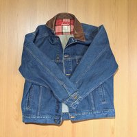 Vintage Marlboro Country Store Denim Jacket XL, Collector Jean Coat with Brown Leather Collar