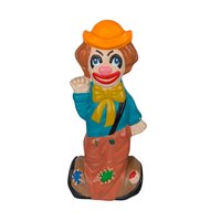 1975 Ceramic Two-Face Clown Bank Pair, Vintage Happy Sad Piggy Banks, Circus Decor