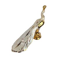 Vintage Bel-Ar Pottery Lusterware Peacock Figurine USA Ceramic Bird Gold Accents Elegant Home Decor Gift for Collectors