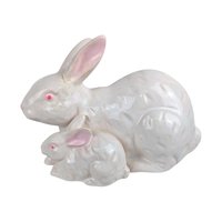 Vintage Rosenthal Netter Ceramic Bunny Pair, Figurine, Spring Decor, Gift for Rabbit Lover