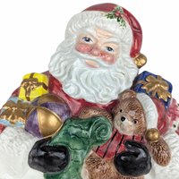 Vintage Fitz and Floyd Santa Candy Dish, Porcelain Christmas Serving Bowl, Holiday Decor