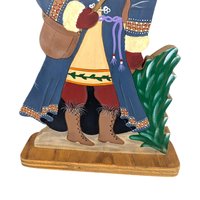 Vintage Hand Painted Santa Figure, Wooden Folk Art Santa, Holiday Decor, Handmade Christmas, Detailed Santa, Unique Christmas Gift