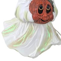 Vintage Holland Mold Ceramic Ghost Light, Halloween Decor, Jack O'Lantern, Ghost with Pumpkin, Collectible Figurine