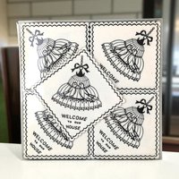 Vintage Monogram Coasters, Paper Saucermats, "Welcome to Our Home" Set, Party Supplies, Housewarming Gift