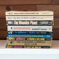 Vintage Sci-Fi Fantasy Paperback Lot of 9, 1960s-1990s Book Bundle, Keith Laumer and Cap Kennedy Adventures, Classic Pulp Sci-Fi Collection