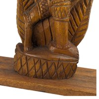 Vintage Hand-Carved Wooden Woman with Palm Frond Sculpture - 27" Tribal Art - Wood Statue - African Art