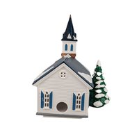 1999 Dept 56 Snow Village Wedding Chapel, Porcelain Lighted Collectible, Holiday Village