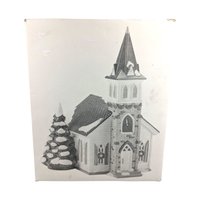 1999 Dept 56 Snow Village Wedding Chapel, Porcelain Lighted Collectible, Holiday Village