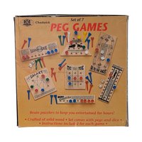 Vintage Chadwick Set of 7 Peg Games, 1980s Wooden Puzzles, Complete Game Set, Family Fun Gift