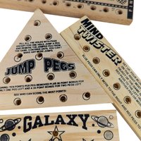 Vintage Chadwick Set of 7 Peg Games, 1980s Wooden Puzzles, Complete Game Set, Family Fun Gift