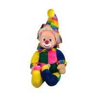 Vintage Rainbow Clown Doll: Sleepy Eyes, Whimsical Decor