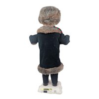 Vintage Animated Caroler Boy Figure: Light-Up Christmas Display