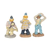 Set of 3 Vintage Ceramic Clown Figurines, Clown Collectibles, Whimsical Decor, Circus Clowns, Unique Gift