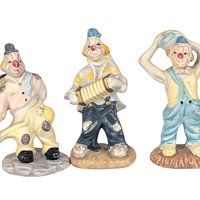 Set of 3 Vintage Ceramic Clown Figurines, Clown Collectibles, Whimsical Decor, Circus Clowns, Unique Gift