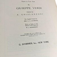 Vintage Giuseppe Verdi Aida Opera Music Book, G. Schirmer, Vocal Score, Italian & English, Gift for Opera Lover, Music Collector